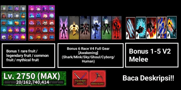 Gambar Product Akun Level Max 6 Race V4 Full Gear AWAKENING