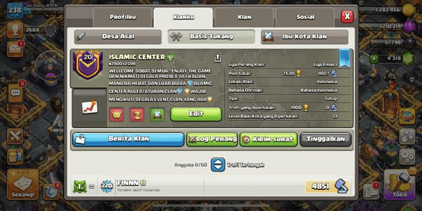 Gambar Product Clan level 20 Nama Islamic Center (Rare)