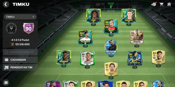ACCOUNT FC MOBILE OVR 90 CONTENT MAC ALLISTER 101, GERRARD 93, BELLINGHAM 92, WIRTZ 92, SQUAD GG! #6