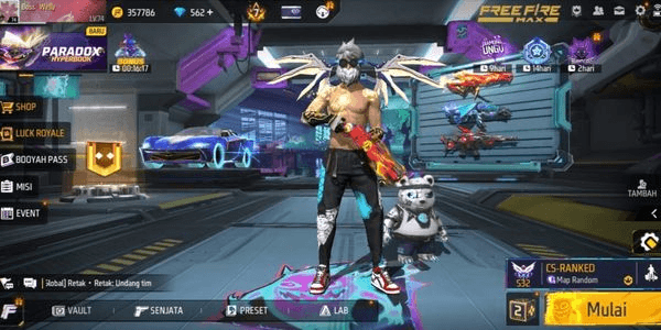 Gambar Product AKUN FREE FIRE MURAH OLD EP+ VAULT 658+ GUNSKIN 602+ EVOGUN MAX 8 EVO JENGGOT BNL SG2 5RASA OPM RAPPER TAS SAYAP HYPERBOOX MAX ID 9DIGIT LEV 74 #45