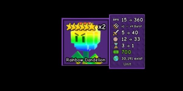 Gambar Product Garden Tower Defense | Rainbow Dandelion (6 stars) Exclusive Units