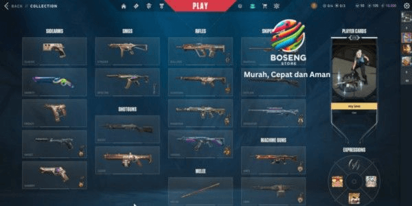 Gambar Product Valorant Account Rank Gold 3 Many Skins Valiant Hero Bundle & Full Agent