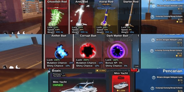 Gambar Product FISH IT ACCOUNT RIGHT FLAT!! GHOSTFIN + AETHER BAIT BONUS ENCHANT STONE + LOTS OF COINS