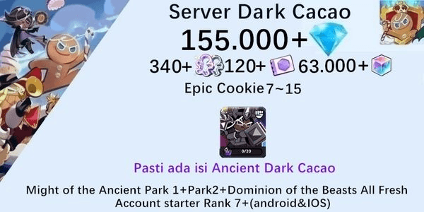Gambar Product Cookie Run Kingdom(Dack Cacao Server)DC2 starter account