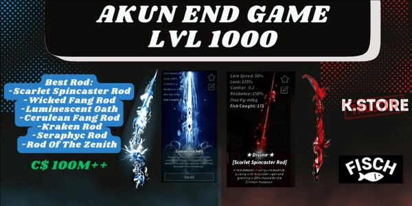 Gambar Product Akun/Account Fisch END GAME level MAX+ ROD OP