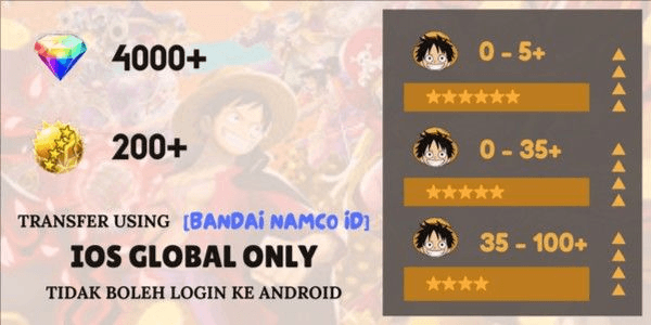 Gambar Product Reroll Account ONE PIECE Bounty Rush [IOS] - 2