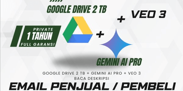 Gambar Product GOOGLE DRIVE 2TB + GEMINI PRO 1 YEAR PRIVATE