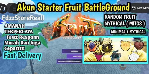 Gambar Product Akun Starter Fruit Battlegrounds - Random Mythical Fruit (Myth)