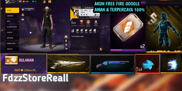 Gambar Product Free Fire Account Sultan Gacor VIP Specs