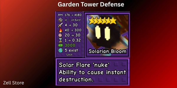 Gambar Product Garden Tower Defense | Solarian Bloom (6 Stars) Exclusive Units
