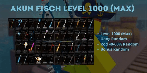 Gambar Product Akun Fisch Level 1000 (Max) | Many Bonuses