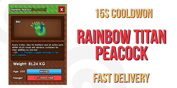 Gambar Product Titan Rainbow Peacock 15s - Grow A Garden