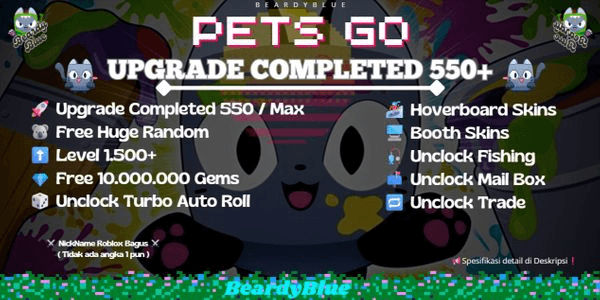 Gambar Product Account Pets Go | Upgrade Completed 650+ | Unlocked Trade & Booth | Instant Delivery