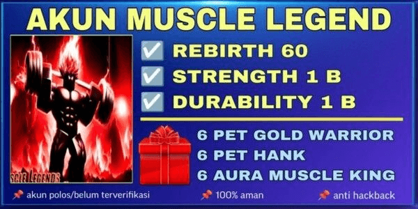 Gambar Product Akun Muscle Legend | Rebirth 60