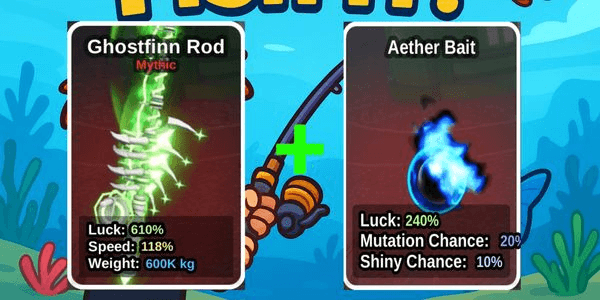 Gambar Product Akun ghostfinn rod + aether bait