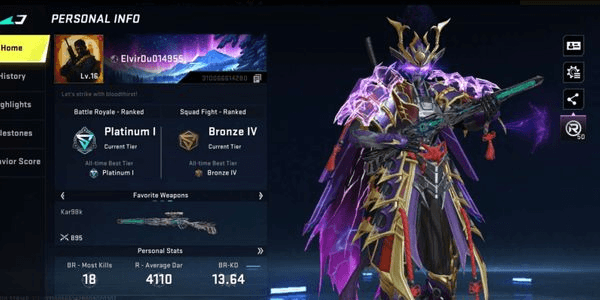 Gambar Product AKUN BLOODSTRIKE - ASIA [Eternal Zero - Odashadow Lv3, Katana - Ronin, Urb - Ethereal Blue, Eternal, Kar98k - Netherflame ] #310066614280