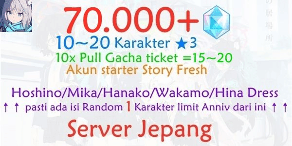 Gambar Product Gacha Account Blue Archive Japan/JP-4