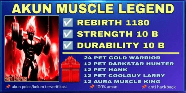 Gambar Product Muscle Legend Account | Rebirth 1180