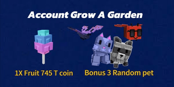 Gambar Product Akun Grow A Garden 745 T Coin - Bonus 3 Random Pet!