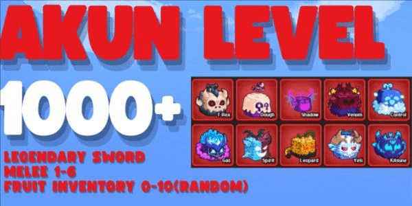 Gambar Product PROMO AKUN BLOX FRUIT LEVEL 1000+ BONUS FRUIT