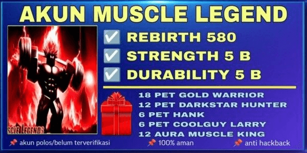 Gambar Product Muscle Legend Account | Rebirth 580