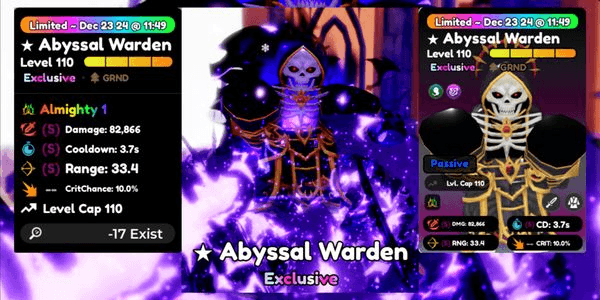 Gambar Product Almighty Abyssal Warden | Limited Exclusive Unit - Anime Defenders