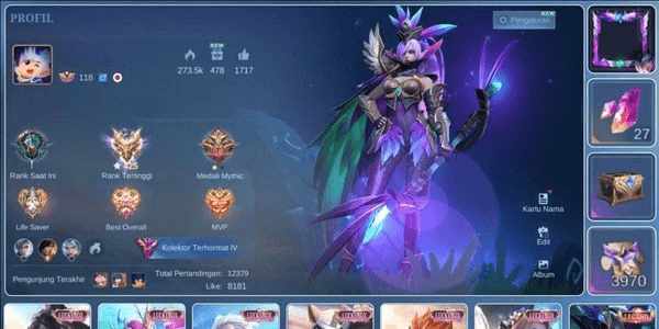 Gambar Product Akun Sultan Legend Miya M3 ROGER HIGHRANK IMMORTAL 425