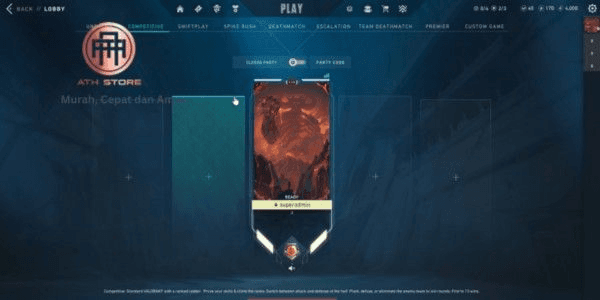 Gambar Product Valorant Account Rank Gold 2 Skin Vandal, Phantom, Odin & Agent Full