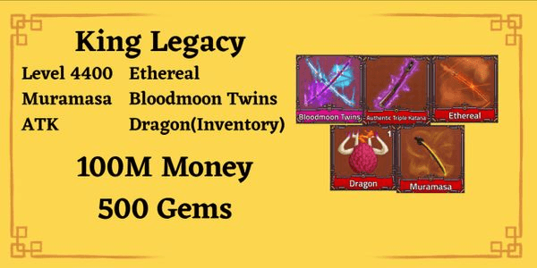 Gambar Product King Legacy - LV 4400 ATK MURAMASA ETHEREAL BLOODMOON DRAGON INVENTORY