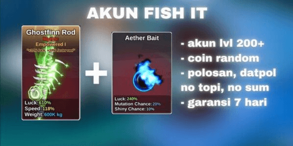 Gambar Product Akun Fish it - Ghostfinn Rod + Aether Bait