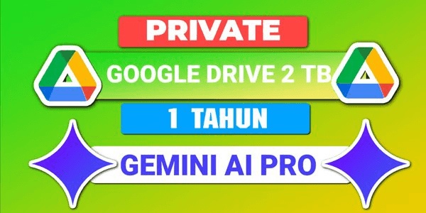 Gambar Product GOOGLE DRIVE 2TB + GEMINI PRO 1 YEAR PRIVATE CAN INVITE OWN ACCOUNT