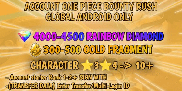 Gambar Product CHEAPEST ONE PIECE BOUNTY RUSH ACCOUNT (ANDROID ONLY) -2