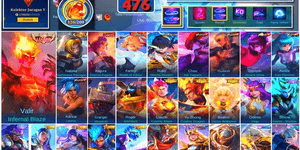 #4465 476 Skins | Valir Infernal Blaze (LEGEND) | Aurora Kula Diamond (KOF) | Chou Iori Yagami (KOF) | Dyrroth Orochi Chris (KOF) | Collector Juragan V
