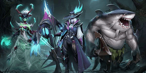 Trove of Terror (SET COMPLETO 17 PEZZI INCLUDE ARCANA DROW, ARCANA TIDEHUNTER, 12 IMMORTALI COMUNI, 2 RARI, 1 MOLTO RARO)