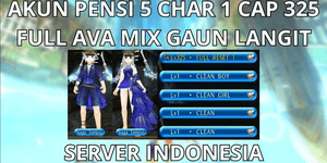 CONTA PENSI 5 CHAR 1 CAP MAX LVL 325 SERVIDOR INDONÉSIA, FULL AVA MIX VESTIDO CÉU AZUL, PRONTA PARA USAR FULL RESET, VIA MQ, ANTI HACKBACK, SUPER BARATINHA