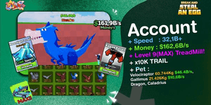 [FREE HELL PET!] STARTER ACCOUNT - $161.9B/s MONEY - SPEED 32.1B+ - LVL 9 TREADMILL MAX - PICXAKE 1B POWER