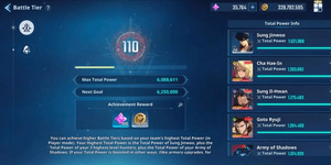 Conta 2 Collab Frieren + Passe de Batalha (BT) 110 + Successor MONARCH Of Shadow + Essência 35K + Poder Sung Jin Woo 1,5M Ataque 121K
