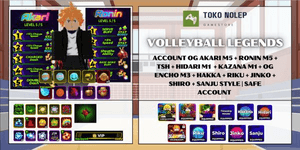 บัญชี OG AKARI M5 + RONIN M5 + TSH + HIDARI M1 + KAZANA M1 + OG ENCHO M3 + HAKKA + RIKU + JINKO + SHIRO + SANJU | 11 ลับ