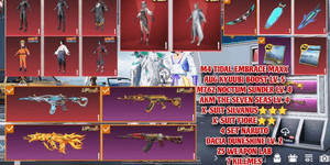 الأرخص!!! M4 TIDAL EMBRACE MAXX AUG KYUUBI LV. 5 X-SUIT SILVANUS نجمة 3 و X-SUIT FIORE نجمة 2 WEAPON LAB 25 KILLMES 7!!