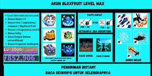 Blox Fruit Account Max Level 2800 Fruit Dragon/Kitsune/Leo/Control/Yeti/Gas minimum 300 mastery