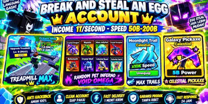 Cuenta de Break and Steal an Egg ingresos 1T/s velocidad aleatoria con Celestial Pickaxe