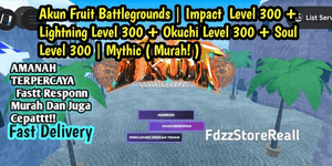 Fruit Battlegrounds account Impact Lv300 + Okuchi Lv300 + Lightning Lv300 + Soul Lv300