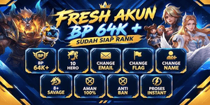 FRESH MLBB ACCOUNT OPEN RANK BP 64K +