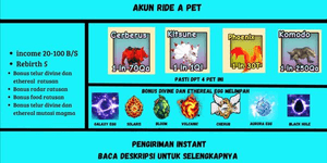 حساب Ride A Pet ٥ إعادة ولادة مع الكثير من المكافآت و ETHEREAL EGG