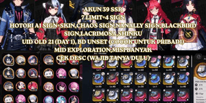 [SEA] 39 SSR 7 LIMIT+4 SIGN, HOTORI A1 SIGN+SKIN, CHAOS SIGN, NANALLY SIGN, BLACKBIRD SIGN, LACRIMOSA, SHINKU, UID OLD 21, BD UNSET, CHECK DESC