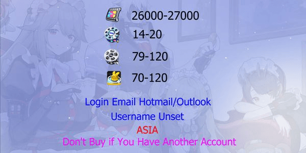 Gambar Product Akun Reroll ZZZ [ASIA]