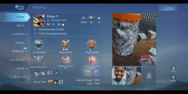 Gambar Product AKUN ML GG MURMER | EMBLEM MAX | ANTI HACKBACK !