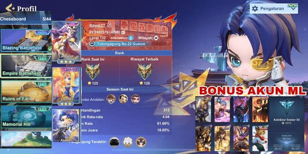 Gambar Product Akun Sultan MCGG | banyak commander | siap push | bergaransi aman 100%