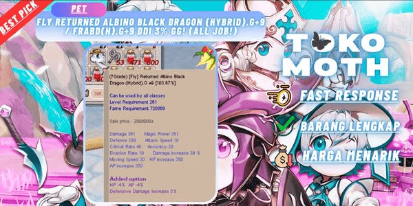 Gambar Product Fly Returned Albino Black Dragon (Hybrid).G+9 / FRABD(H).G+9 DDI 3% GG! (All Job!)