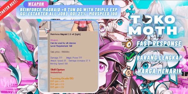 Gambar Product Reinforce Magraid +9 tun DG WITH TRIPLE EXP GG! (Starter All JOB)  ODI 27%  Movspeed 100